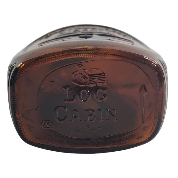 Log Cabin Glass Syrup Bottle Bicentennial Flask 1976 Liberty Bell - Picture 5 of 9